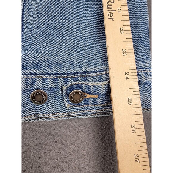 Wrangler HERO Jacket Mens XLT Blue Denim Trucker Blanket Lined Button retro - Picture 12 of 12